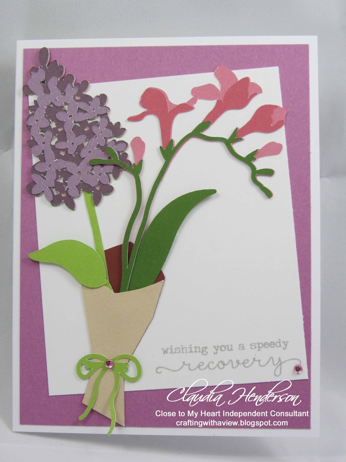 Crafting with a View Flower Card For a Speedy Recovery
