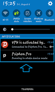 2 notifikasi aplikasi psiphon Pro