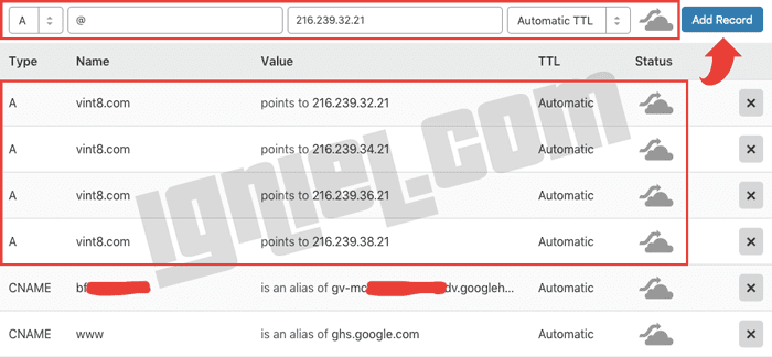 Setting A Record Blogger di Cloudflare Setting A Record Blogger di Cloudflare