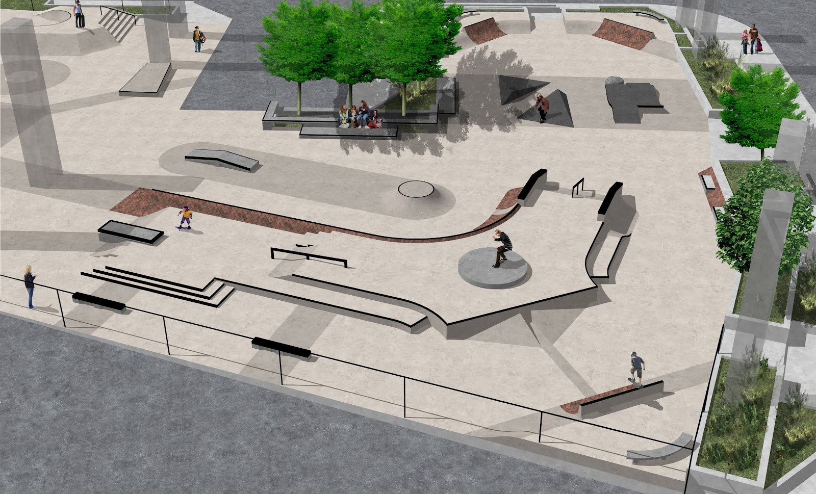 Скейт парк рисовать