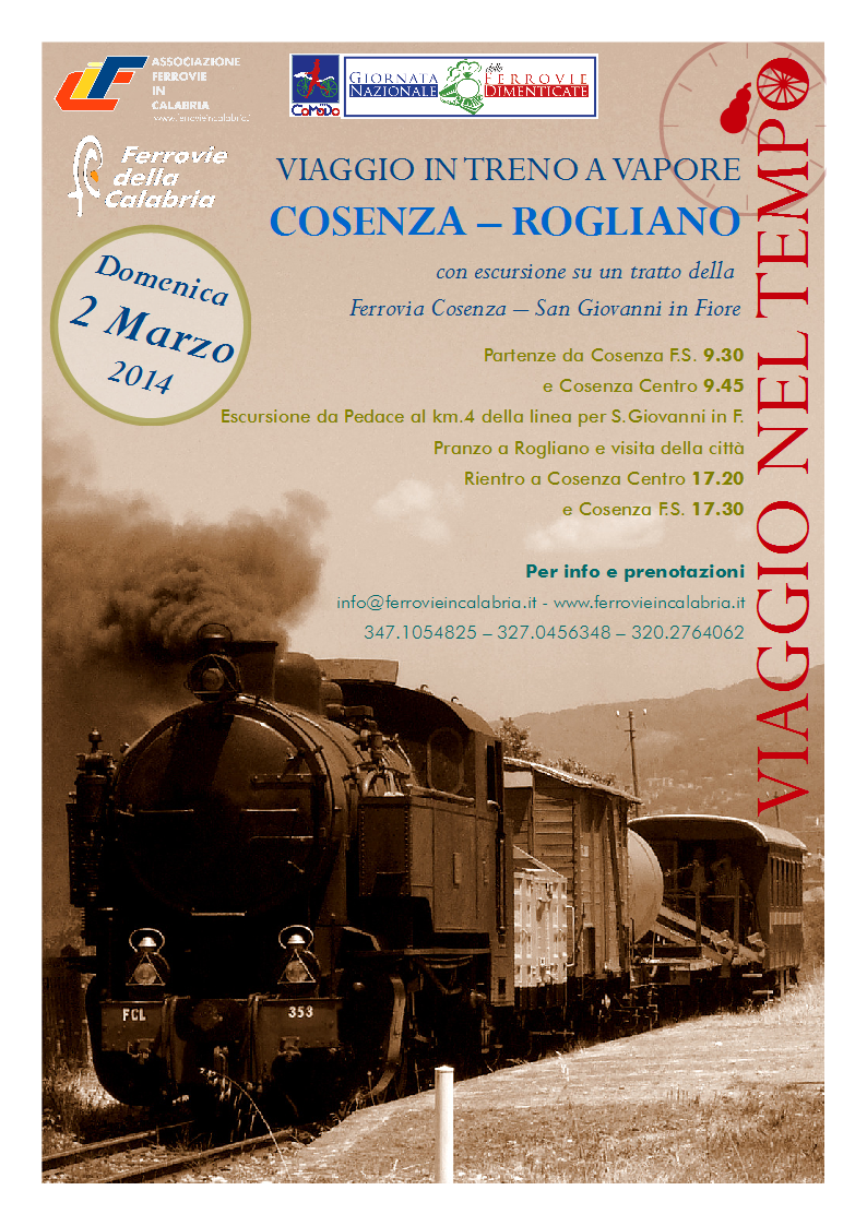 Treno a vapore Cosenza - Rogliano