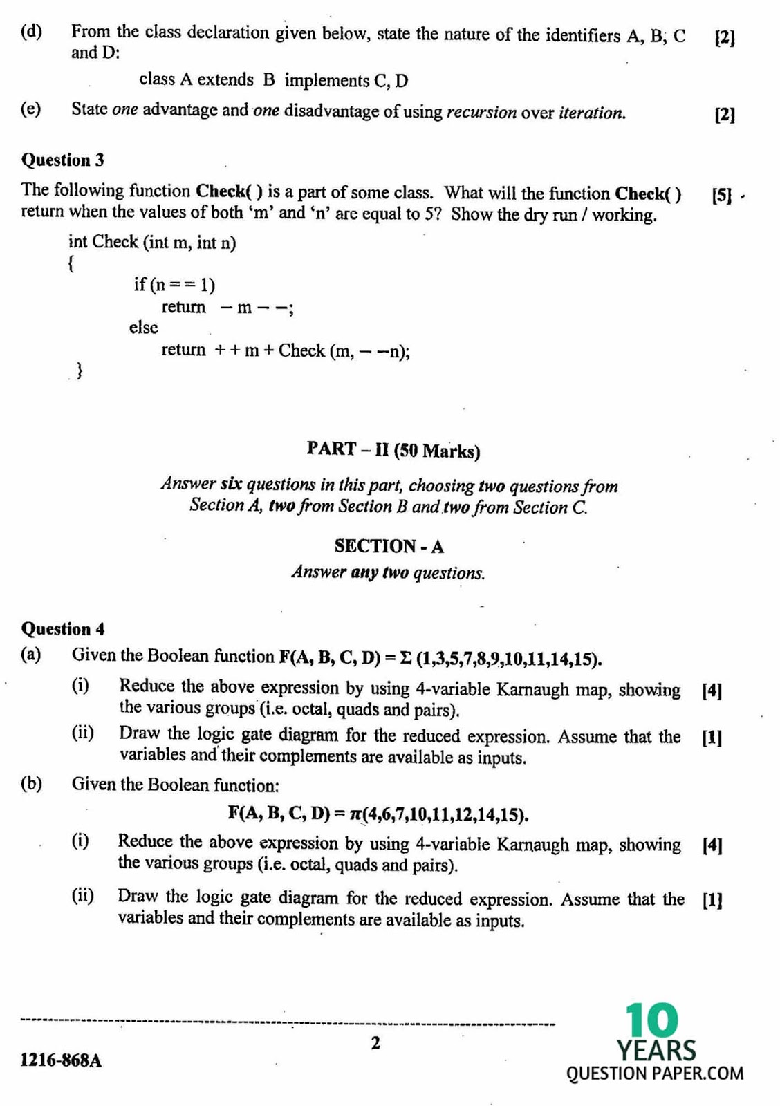 isc 2016 class 12th computer science theory question paper isc 2016 class 12th computer science THEORY question paper
