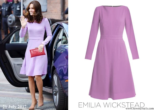 Kate Middleton wore Emilia Wickstead Kate A-line wool-crepe dress in Lavender