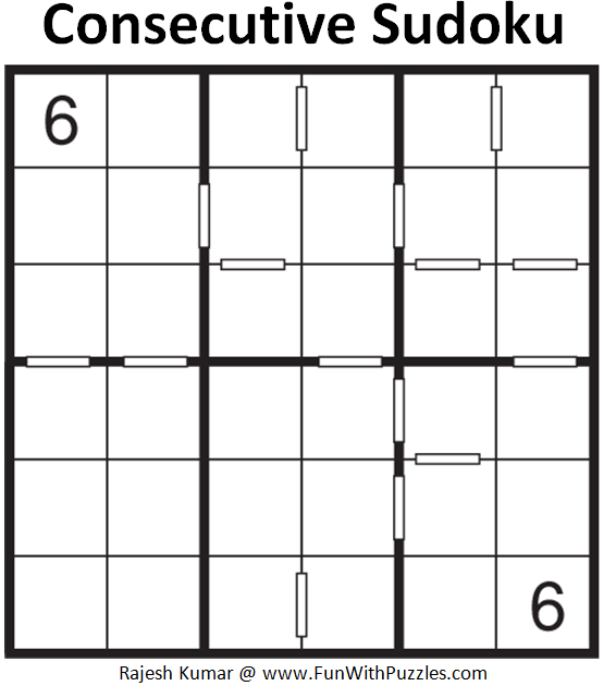 Consecutive Sudoku (Mini Sudoku Series #73)
