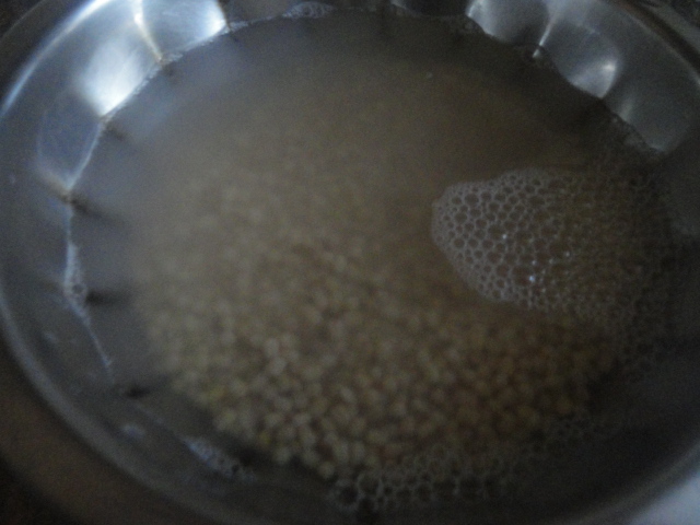 Soaked urad dal for grinding