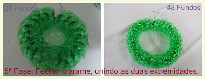 Coroa de Natal com material reciclado