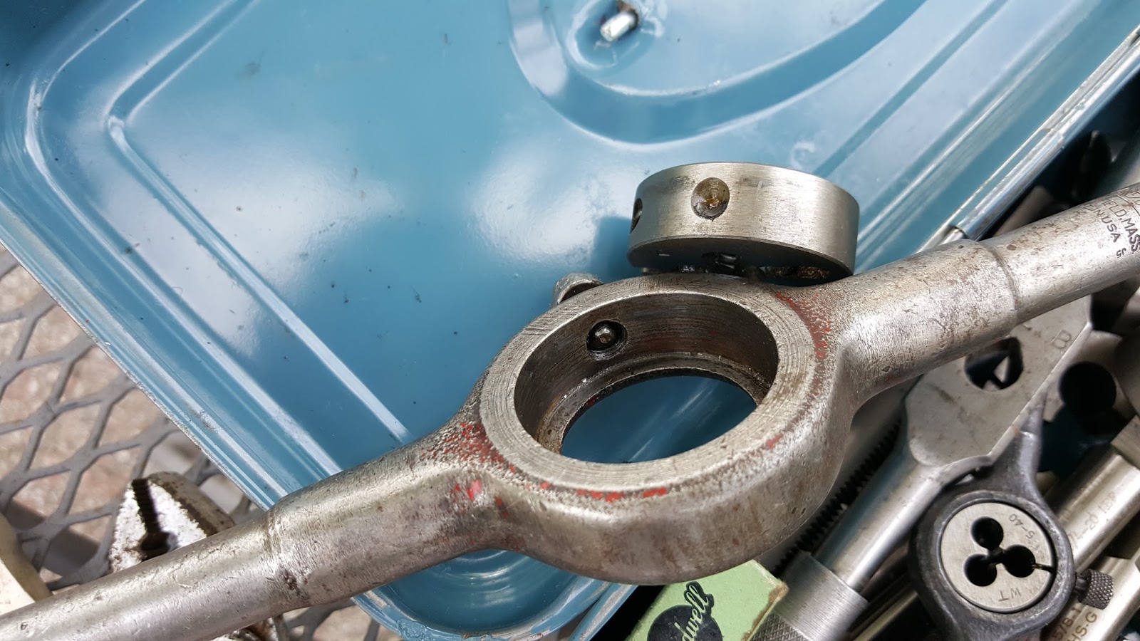 Gear Acres at Top of the Hill Cutting Threads in a Steel Rod