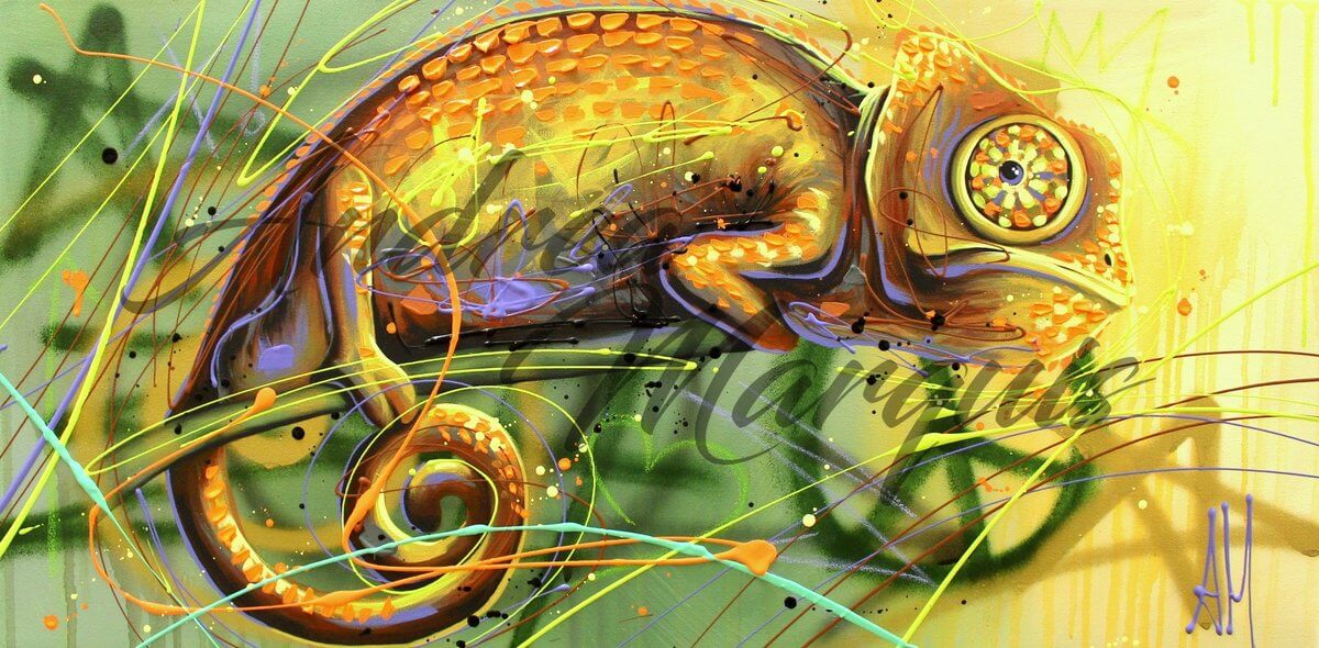 11-Chameleon-Andrea-Marqui-Bright-Paintings-of-Animal-Portraits-www-designstack-co