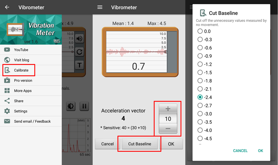 Android boy's Blog Vibration Meter (v1.6) manual