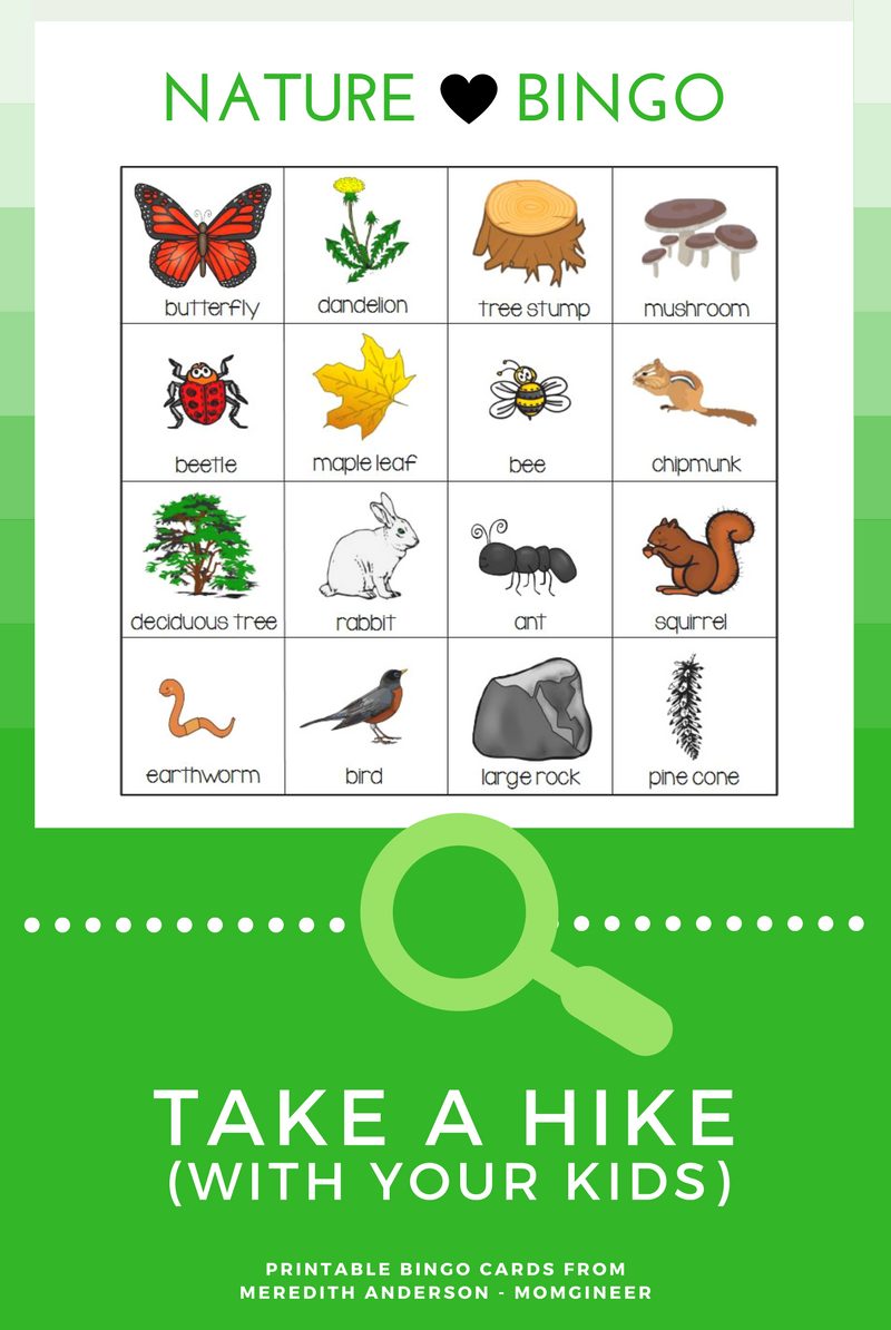 Nature Bingo Printable Activity Take a Hike with your Kids momgineer