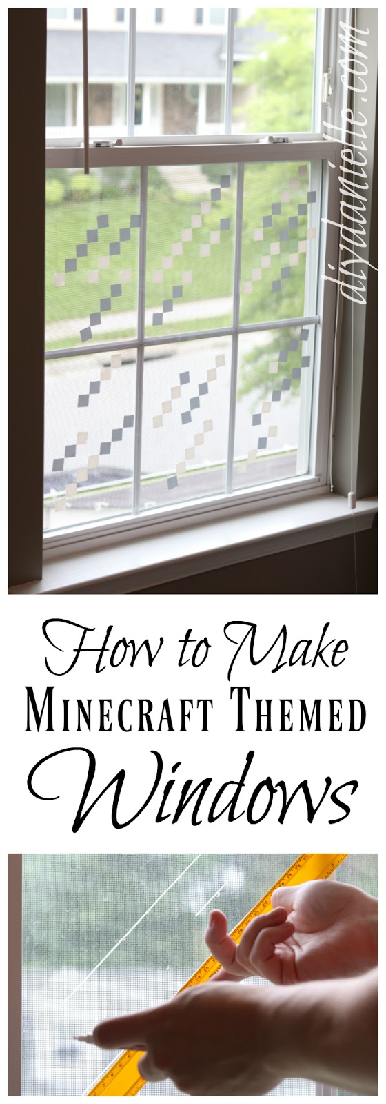 How to create Minecraft Themed Windows with window clings from the Cricut Air 2. DIY Minecraft Themed Windows