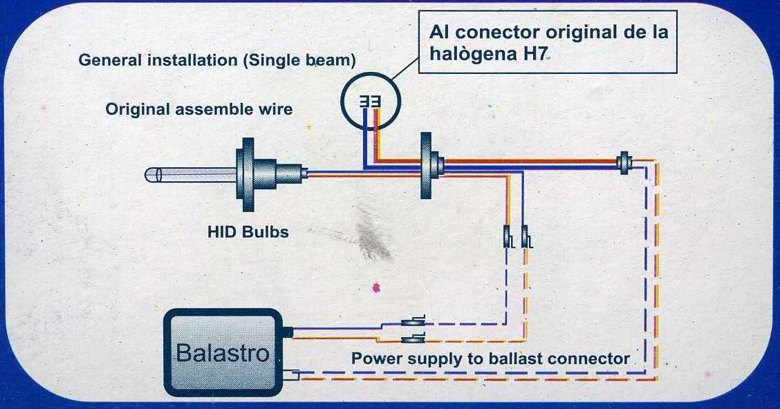 Suzuki AX100 Pasión por 2T: Diagrama electrico del kit xenon para motos