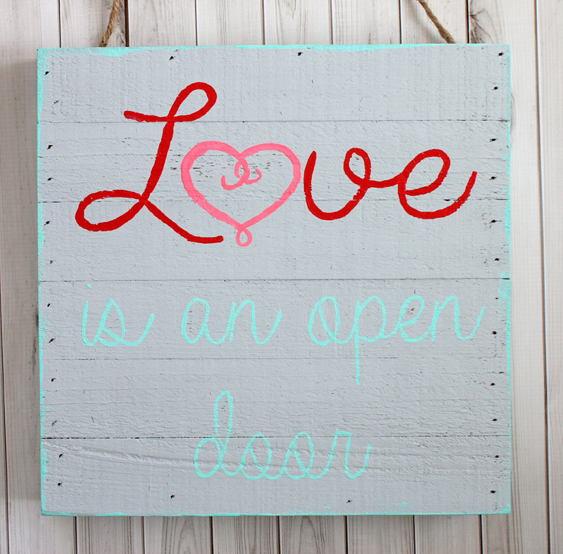 Taylor Stamped Love Is An Open Door Sign