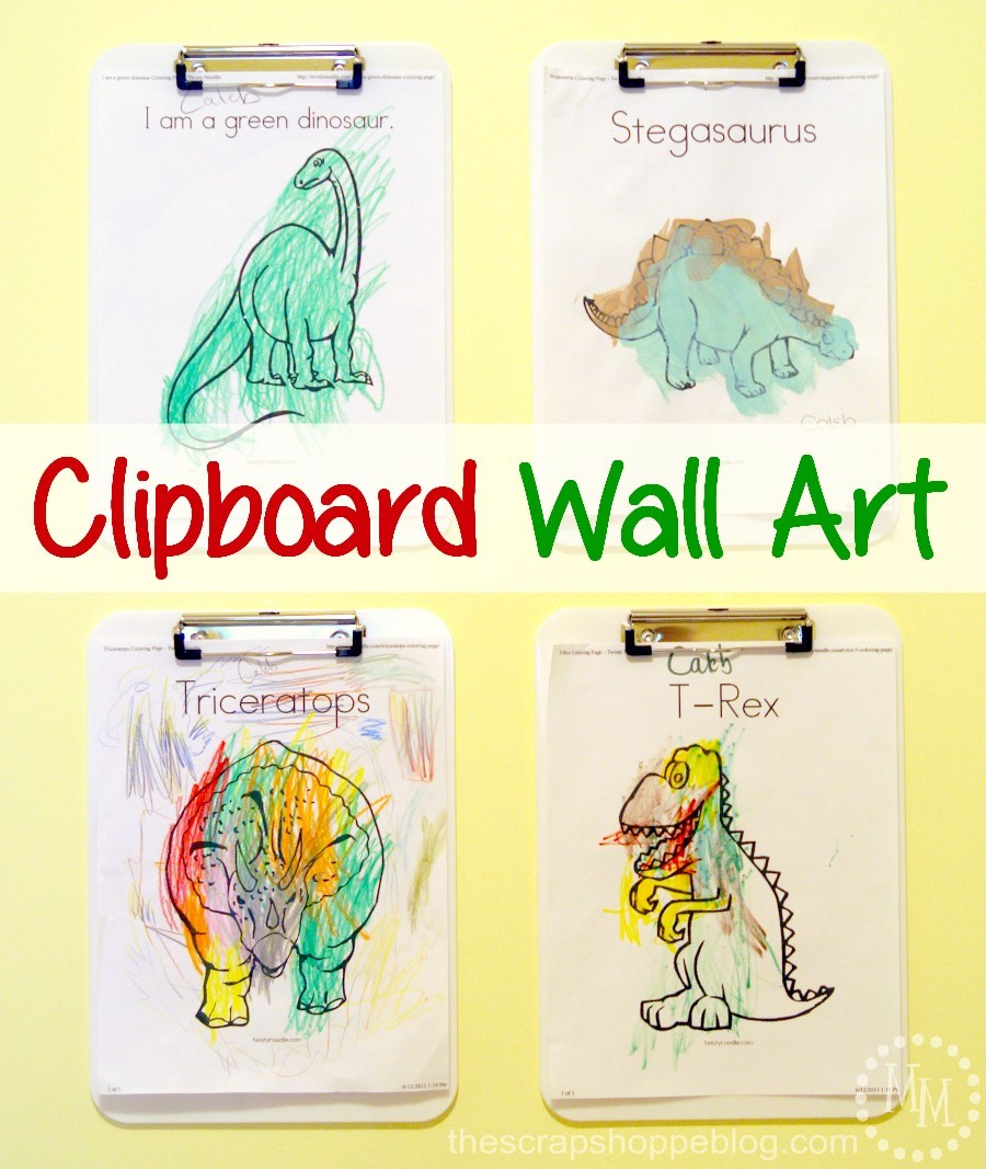 kids clipboard wall art