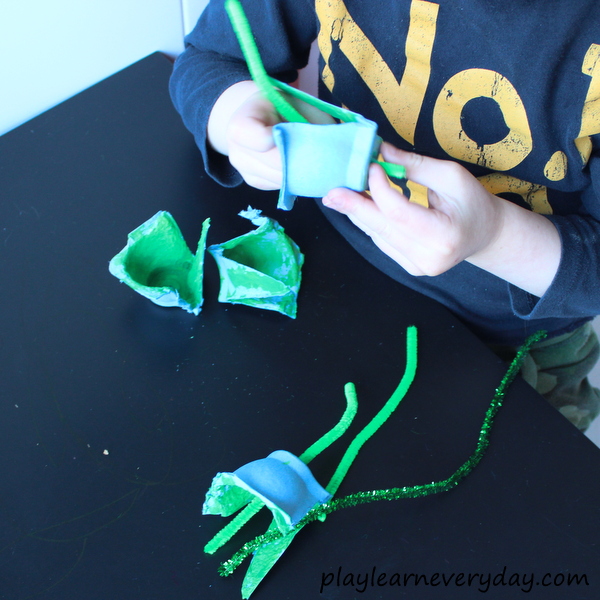 Egg Carton Shamrock Craft Play and Learn Every Day