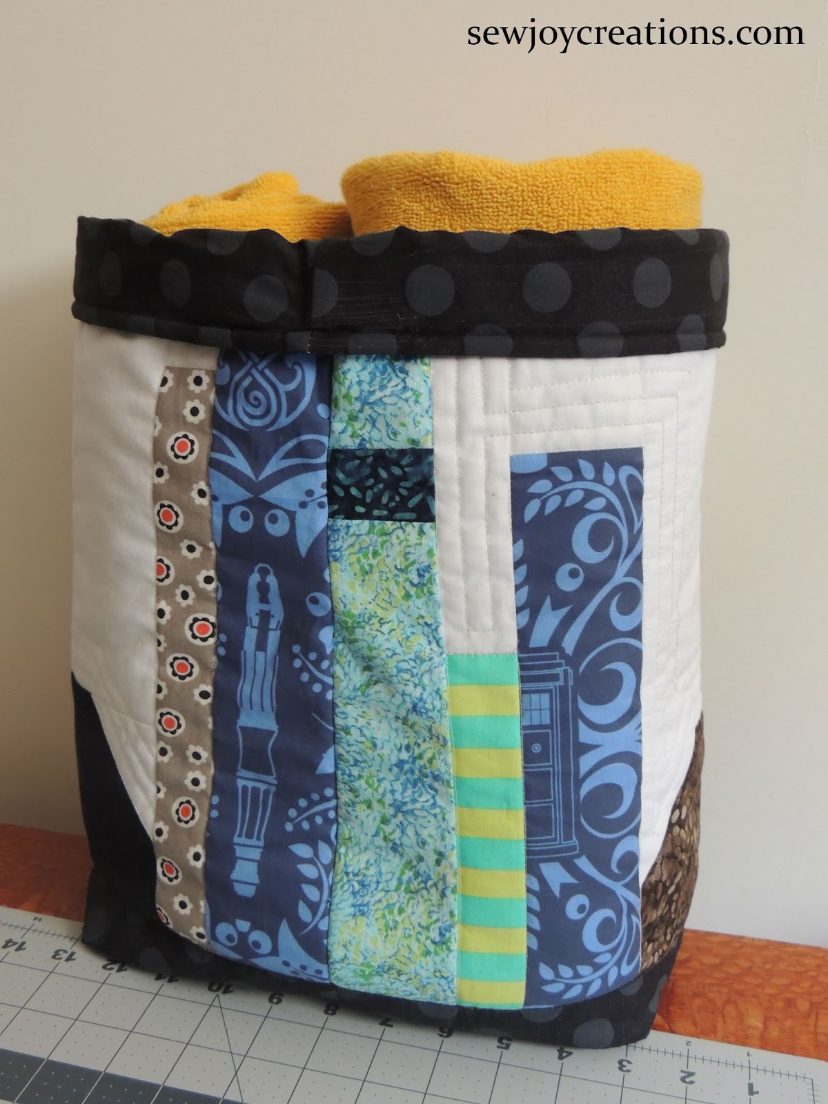 Sew Joy Quilted Row turned into a basket