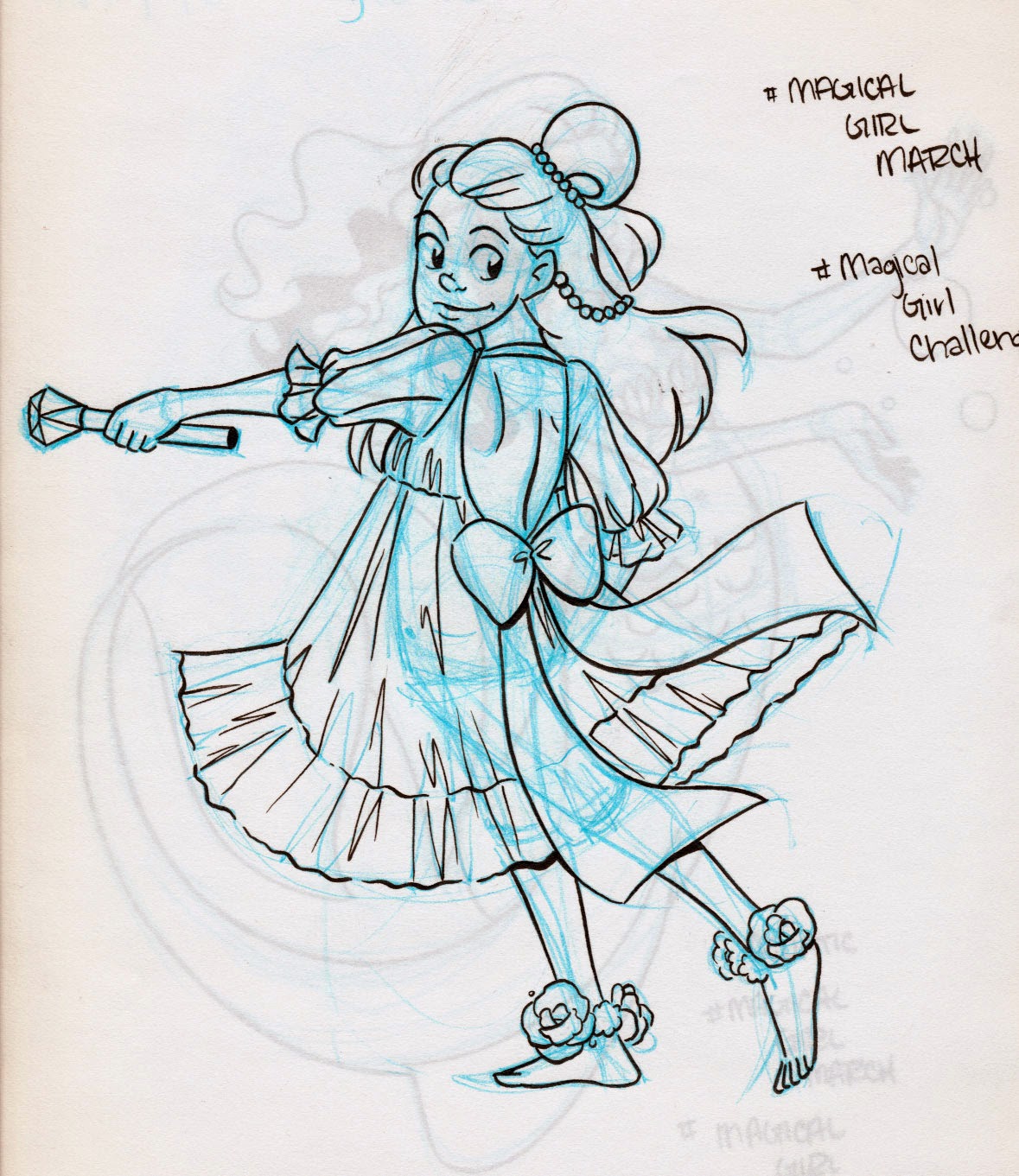 Blue pencil sketch online