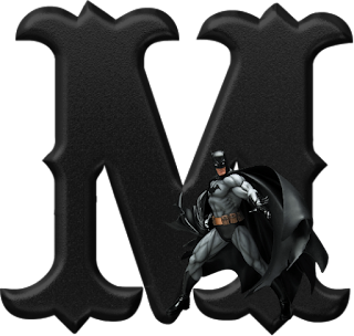 Abecedario Negro con Batman. Batman Alphabet.