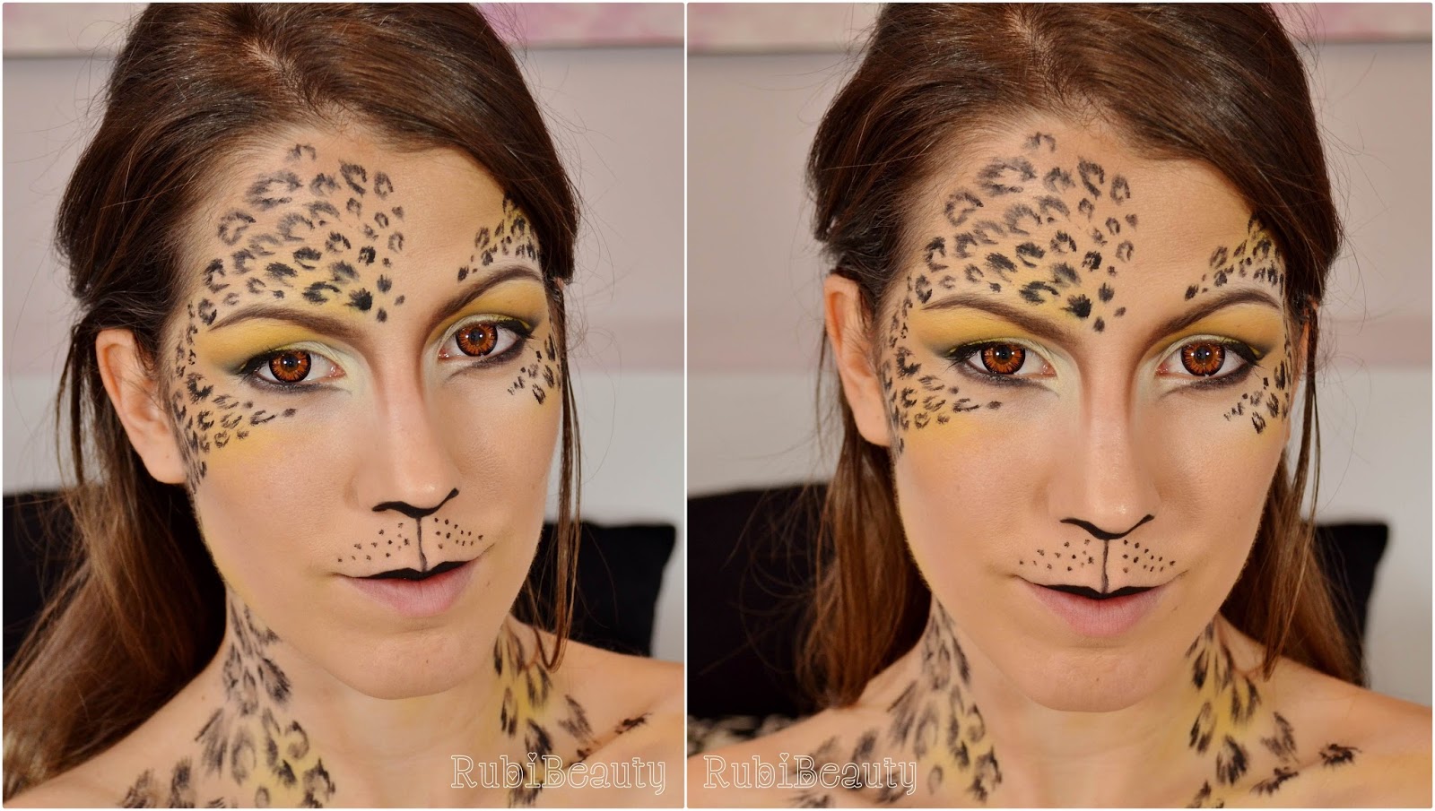 rubibeauty facepaint tutorial maquillaje makeup animal print leopard leopardo