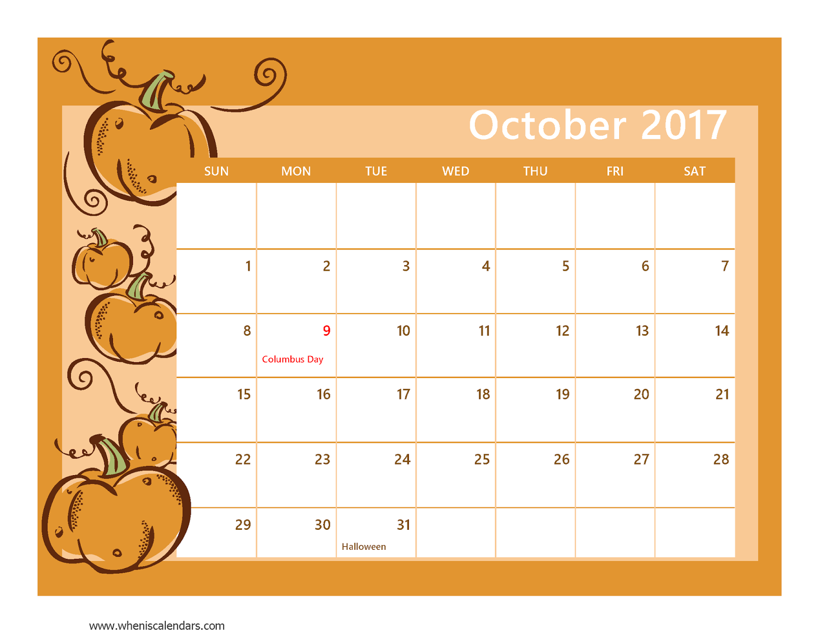 Free Printable Calendar 2021 Free Printable Calendar October