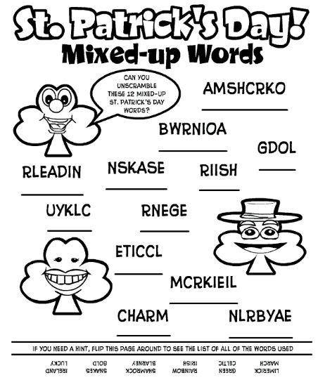 St. Patrick's Day Coloring Pages, Worksheets, Printables for