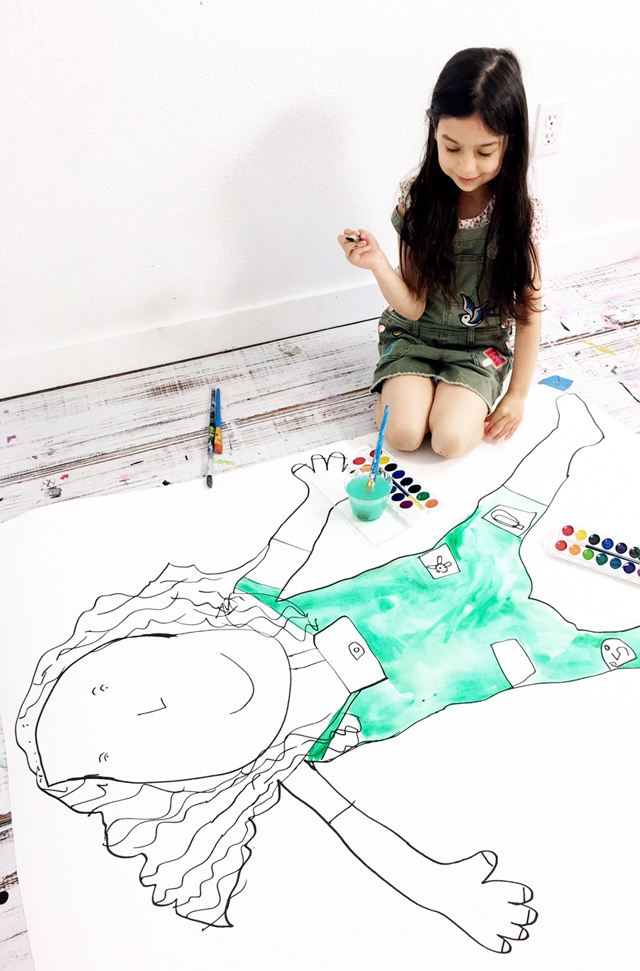 creating with a kid- life size self portrait