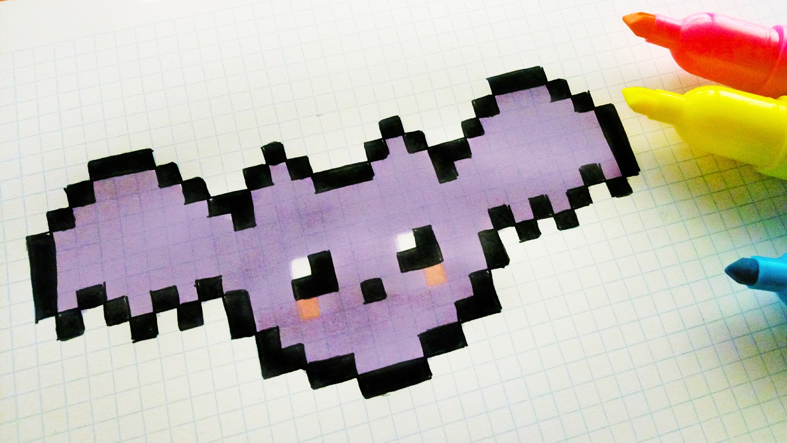 Handmade Pixel Art How To Draw A Kawaii Bat Pixelart