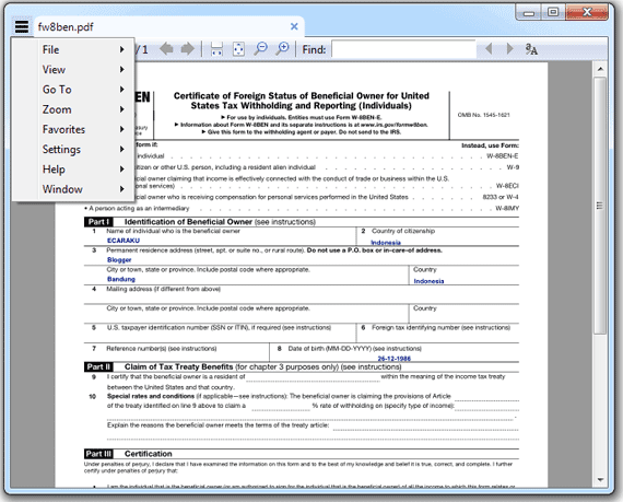 Tampilan Software Sumatra PDF Reader