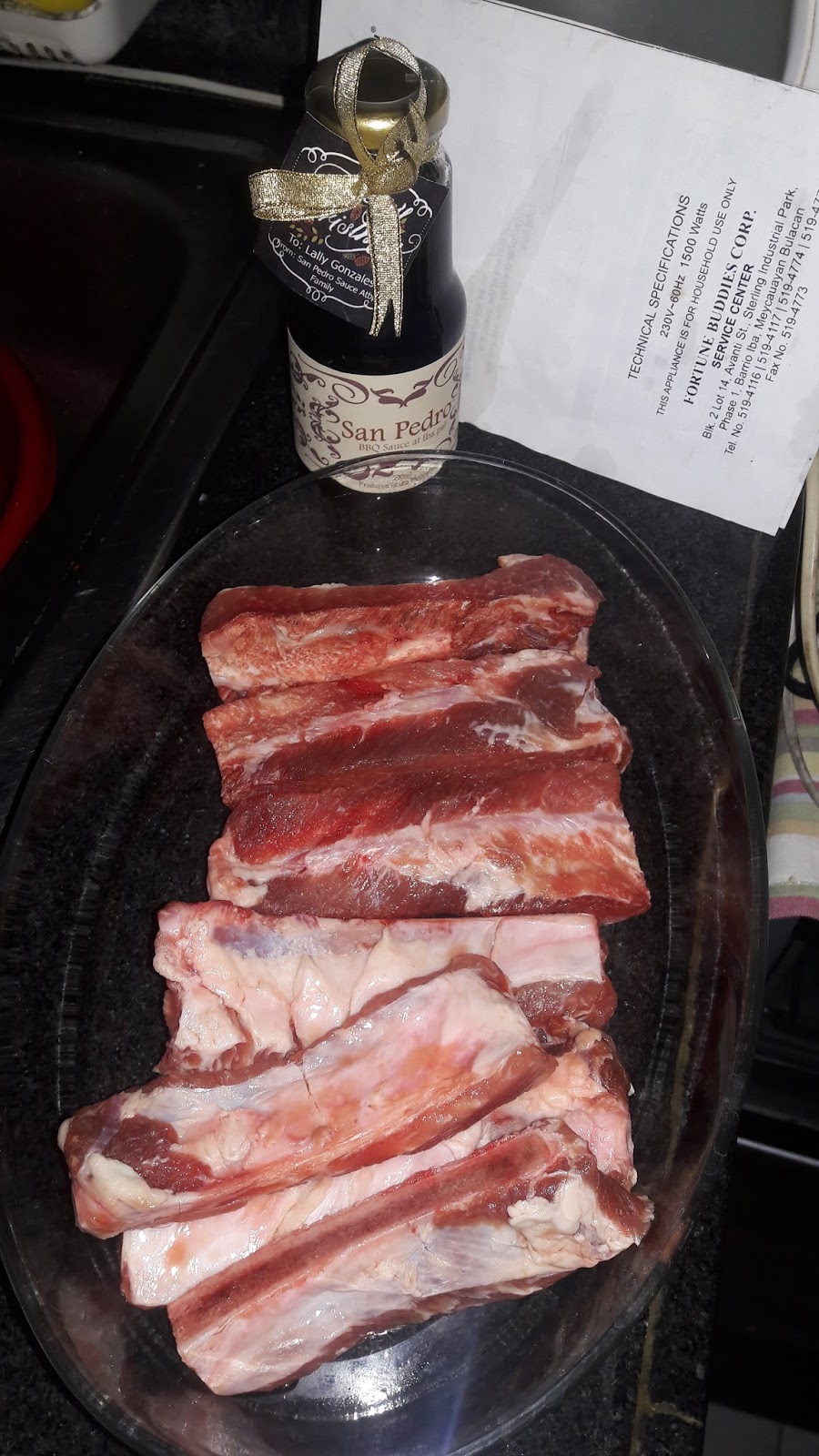 My oven baked Barbeque Ribs using San Pedro BBQ Sauce atbp!