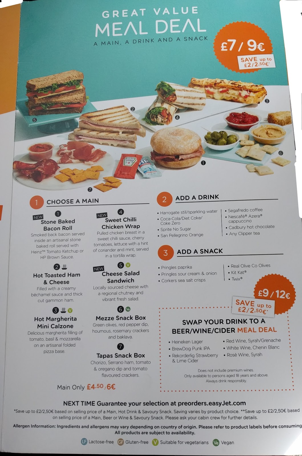 Meal Deal page Add a drink