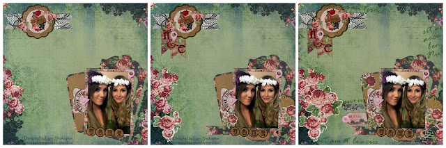 Besties layout by Lynn Shokoples for BoBunny featuring the Love and Lace Collection and Glitter and Foil Locale Stickers.