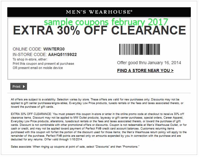 Printable Coupons 2019: Men's Wearhouse Coupons