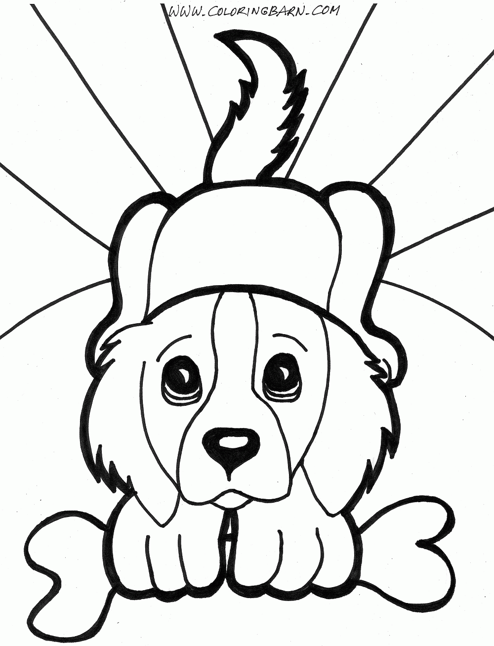 Animals Coloring Pages | Cute Puppy Playing | Kids ...