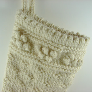 detail hand knit stocking wool roving cream white