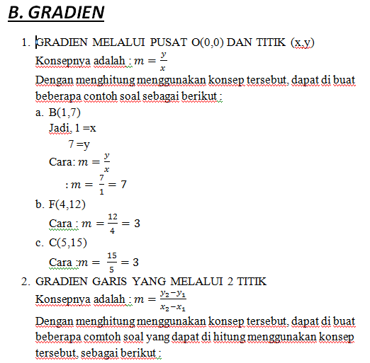 Contoh Soal Mencari Gradien