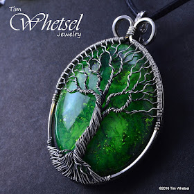 Green Orgonite Glow in the Dark Tree of Life Pendant by Tim Whetsel