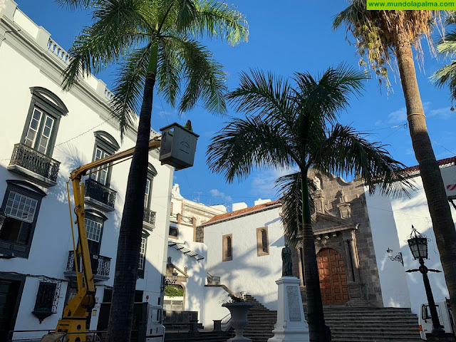 El Ayuntamiento de Santa Cruz de La Palma ha comenzado a instalar las luces de Navidad en la ciudad