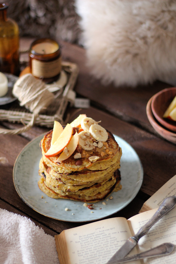 Sahnewölkchen: Rezept für liebste Haselnuss Pancakes mit Apfelfüllung ...