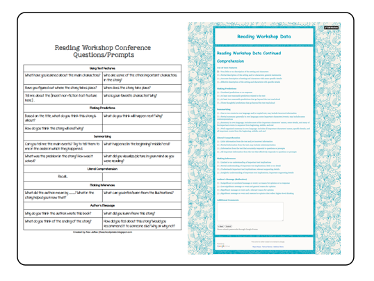 The School Potato: Monday Made-It: Reading Workshop Assessment + Lesson