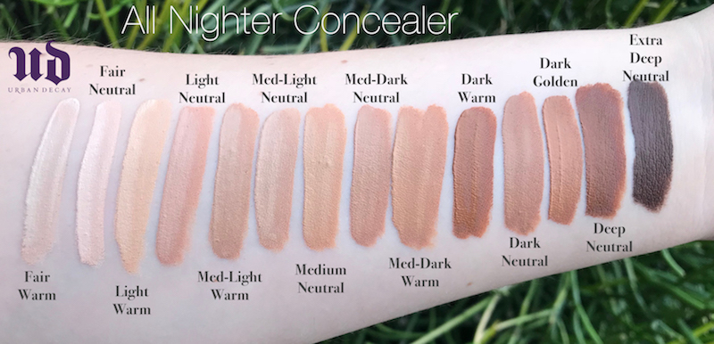 Urban Decay All Nighter Concealer Swatches Urban Decay All Nighter Concealer Swatches