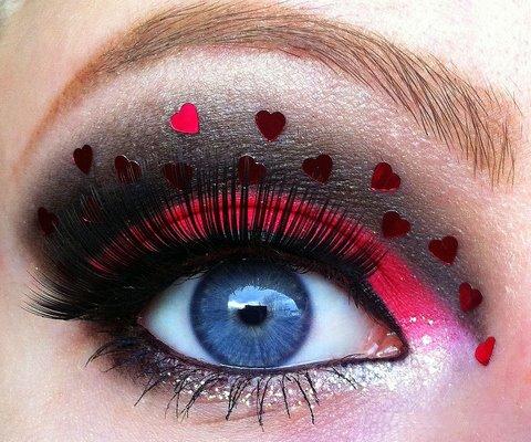 Little Pink Hearts Eye Makeup