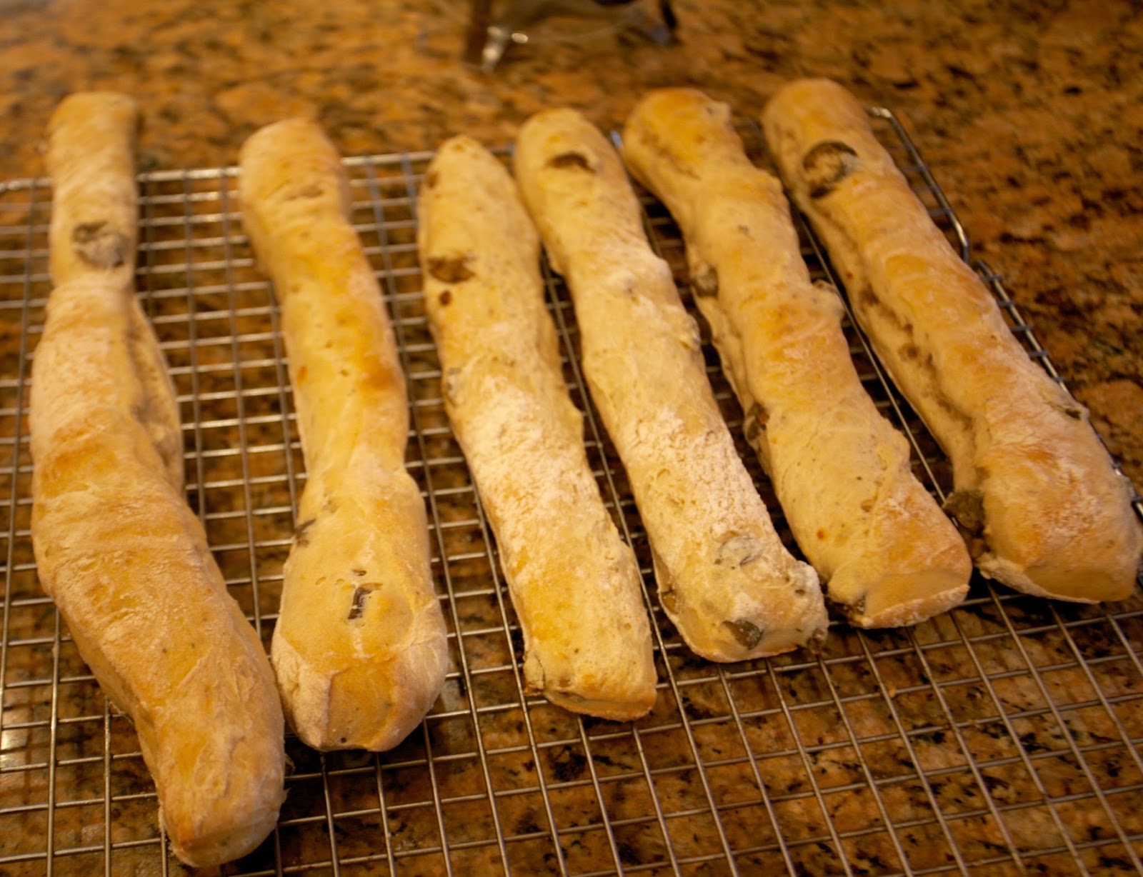 Rustic Olive Bread Sticks