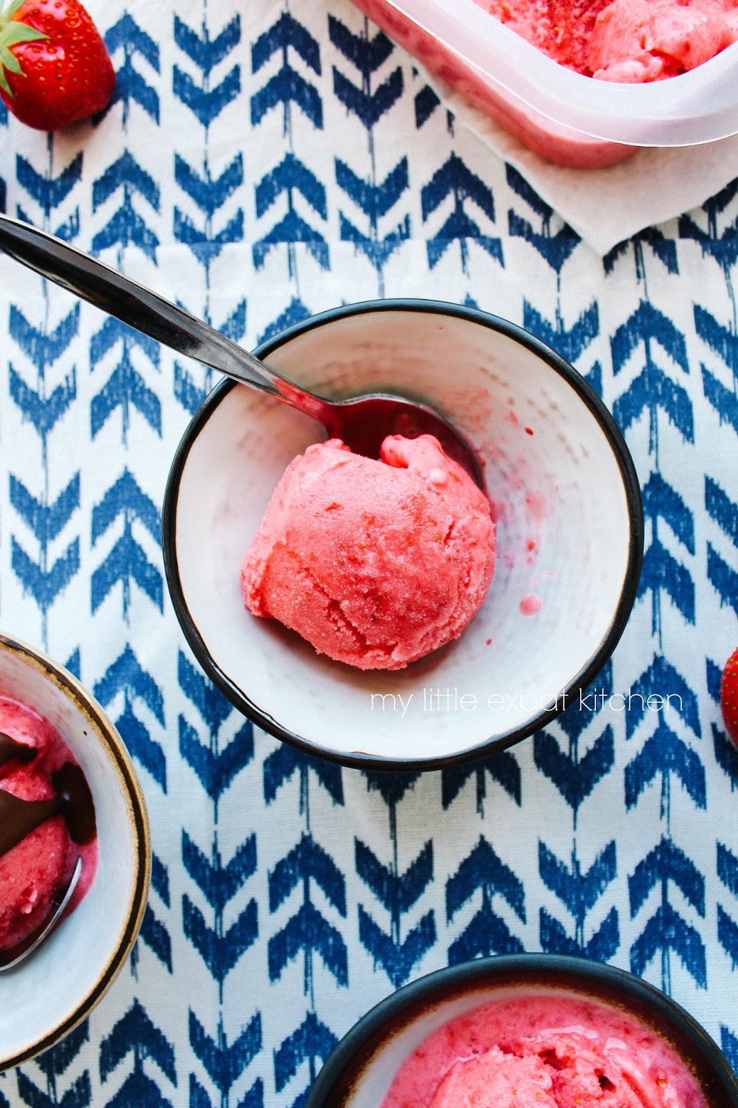Quick Strawberry And Rosewater Ice Cream