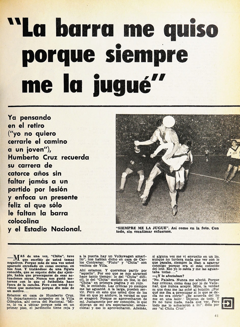 Partidos de la Roja Humberto Cruz