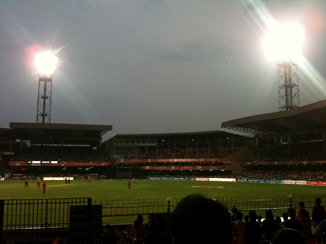 Lights on at chinnaswamy stadium