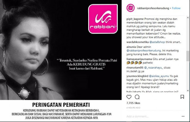 Viral Karena Keputusannya Untuk Melepas Hijab, Toko Busana Muslim Rabbani Gratiskan Jilbabnya Untuk Rina Nose