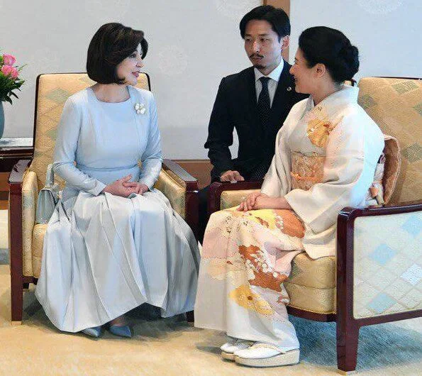 Empress Masako welcomed President Shavkat Mirziyoyev and his spouse Ziroat Mirziyoyeva at Imperial Palace