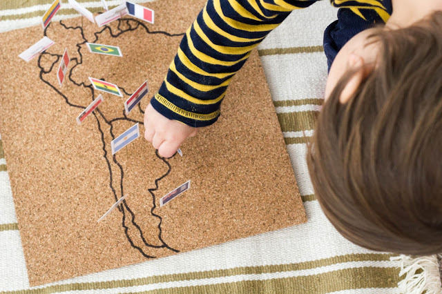 DIY Montessori Flag Pin Map 