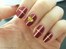 christmas nails gift nail wrapped