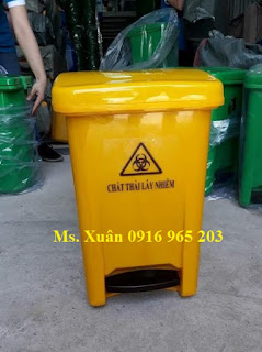 Thùng rác đạp chân y tế 20 lít màu vàng theo tt 58 Thùng rác màu vàng 20 lít đạp chân theo tt 58